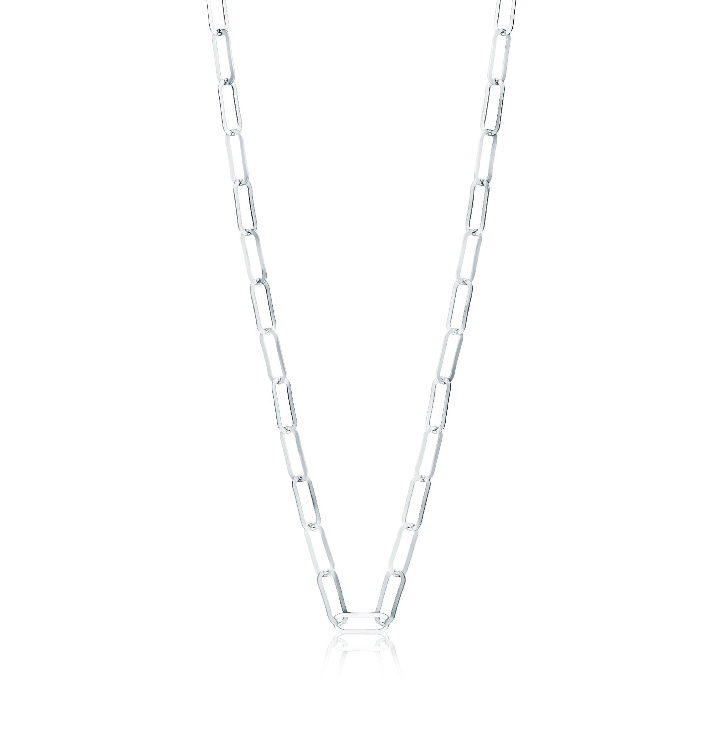 Collar.Plata 925 rodiada.Eslabones.45Cm.