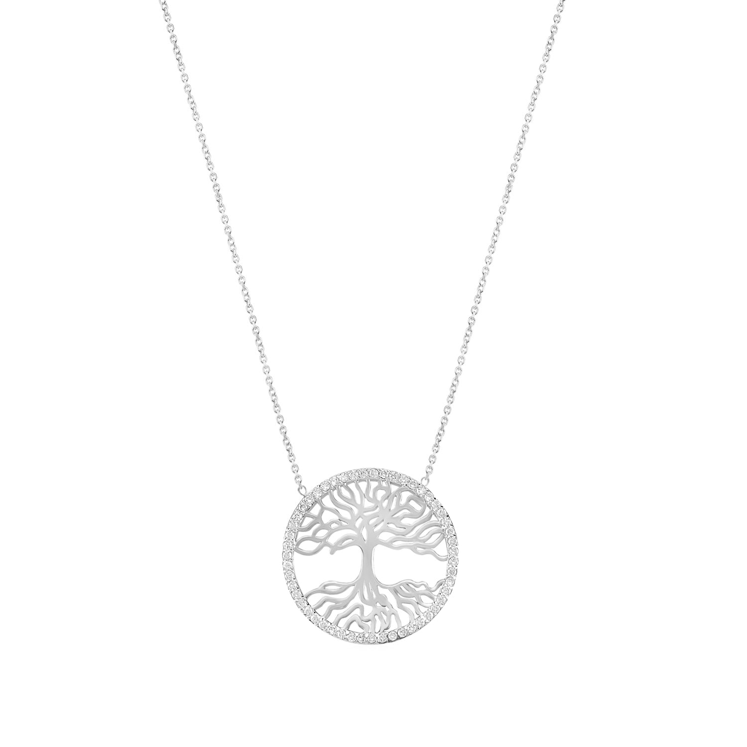 Collar 40+5cm.Plata.Arbol de la vida.Rodiado circo