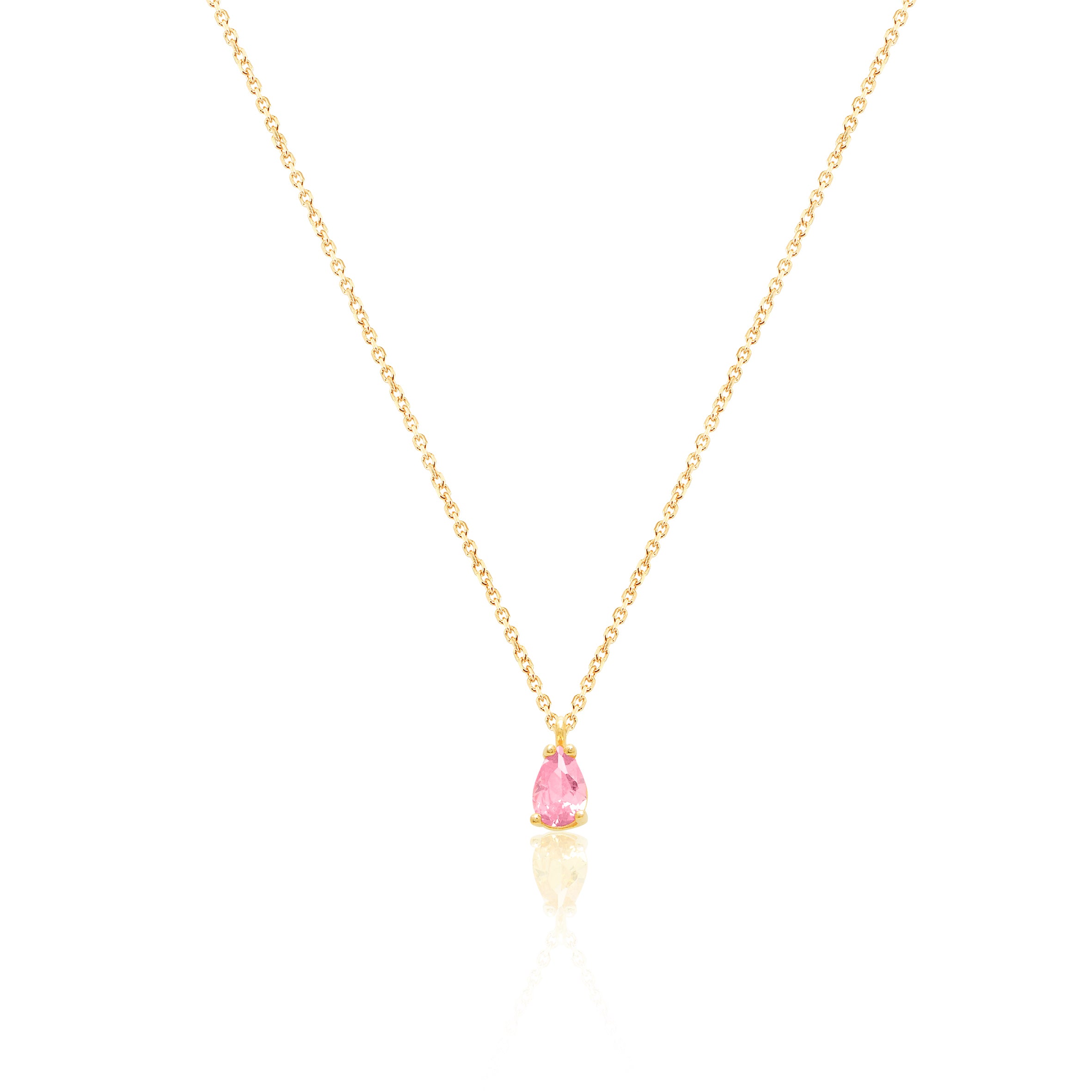 Collar 40+5Cm.Plata.Lágrima.Dorado rosa.