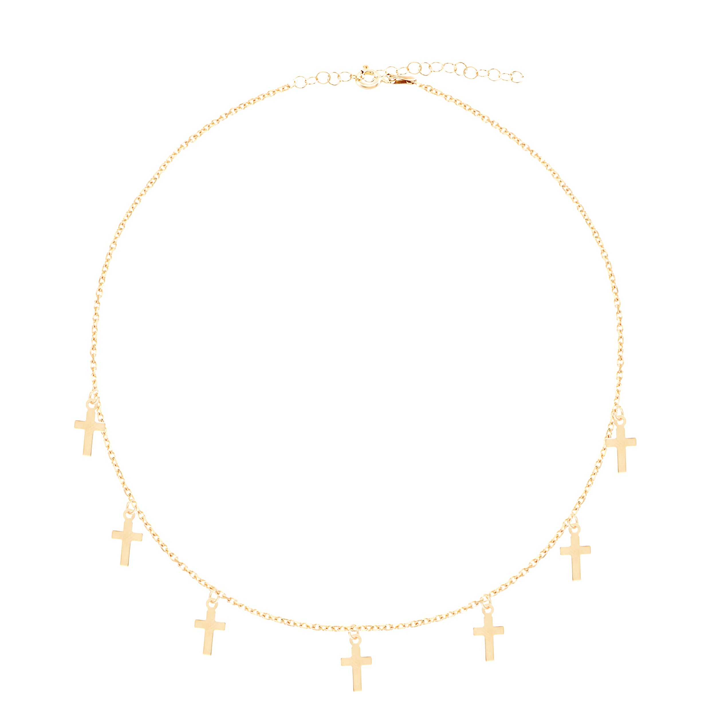 Collar 40+5Cm.Plata.Dorado cruces.