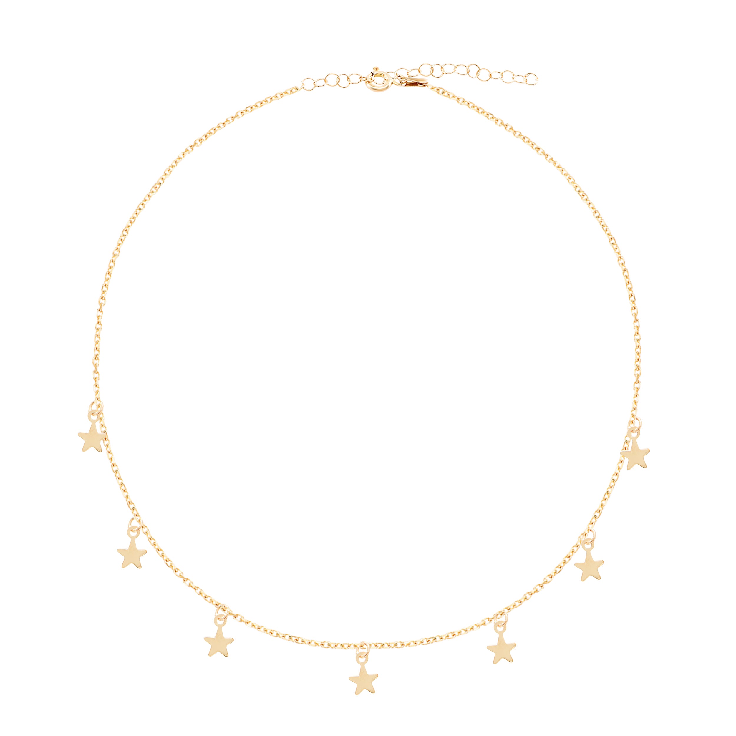 Collar 40+5Cm.Plata.Dorado estrellas.