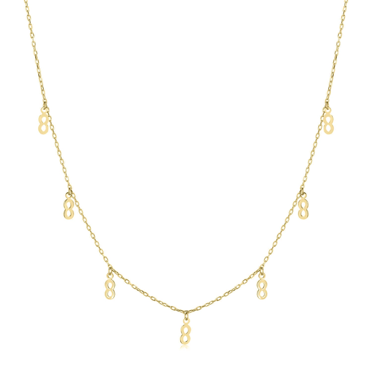 Collar 40+5Cm.Plata.Dorado infinitos.