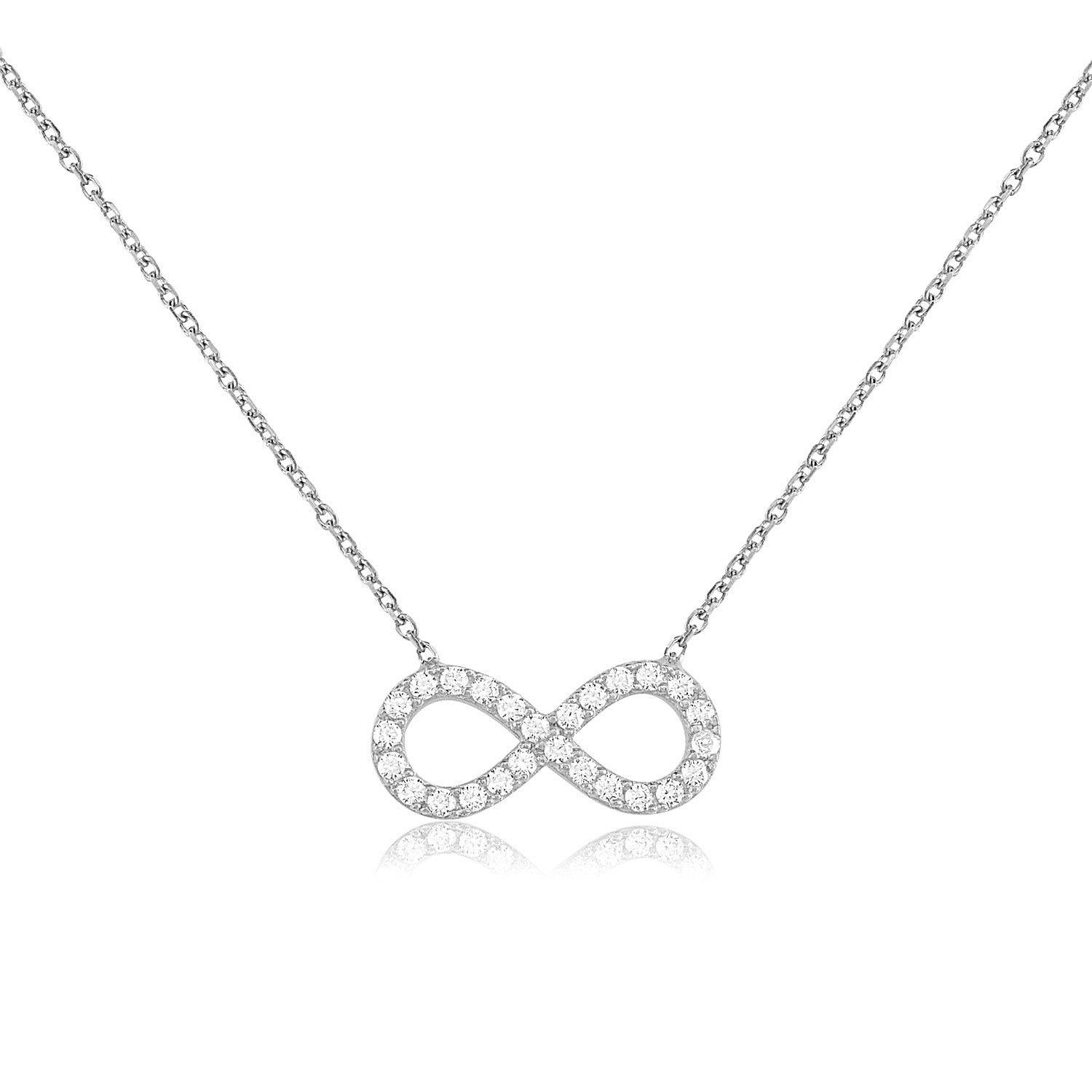 Collar 40+5Cm.Plata.Infinito.Rodiado blanco.