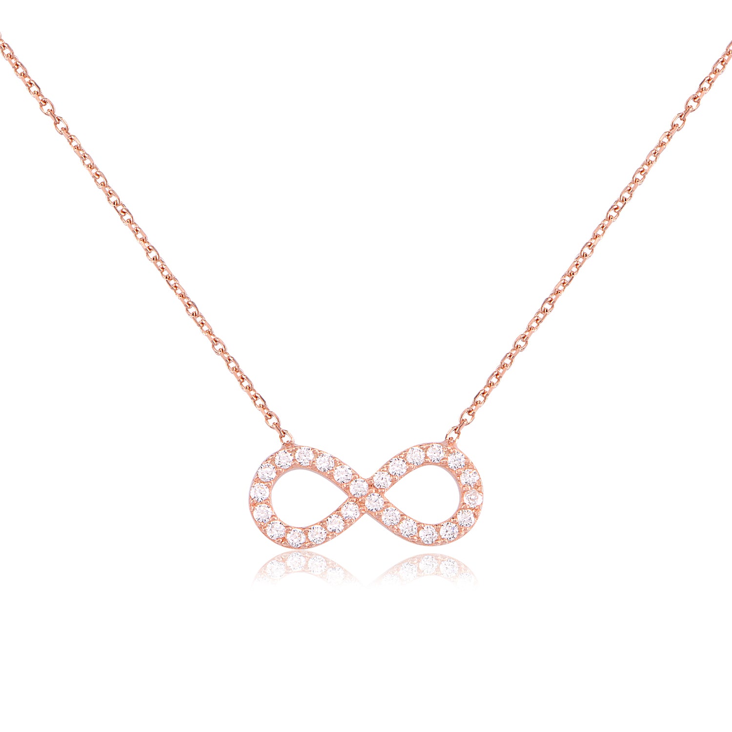 Collar 40+5Cm.Plata.Infinito.Dorado blanco.