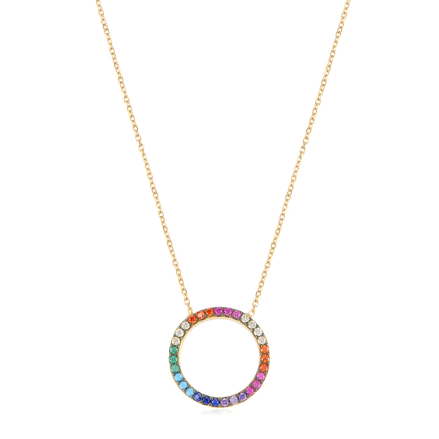 Collar 40+5Cm.Plata.1 aro.Dorado multicolor.