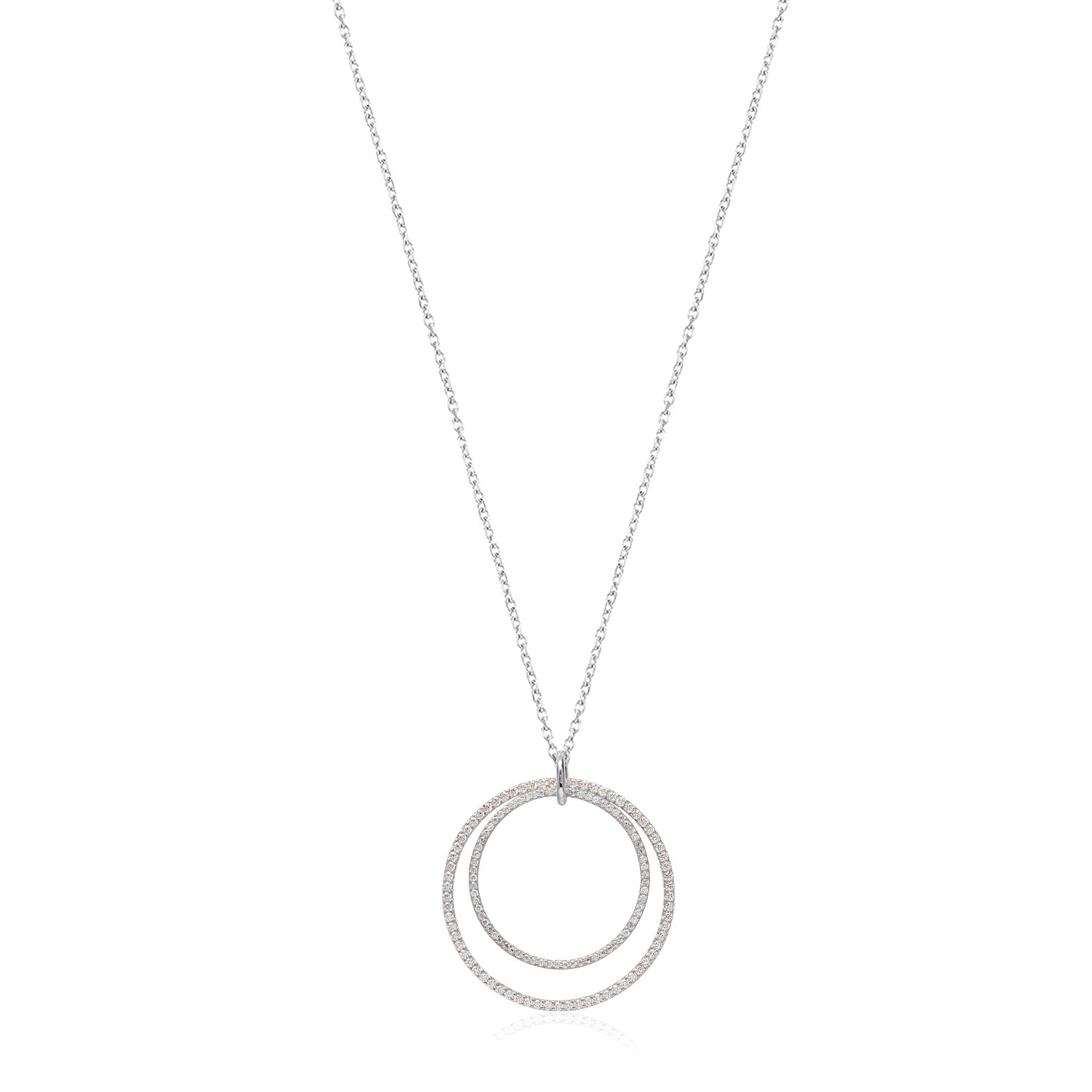 Collar 70+5Cm.Plata.2 aros.Rodiado blanco.