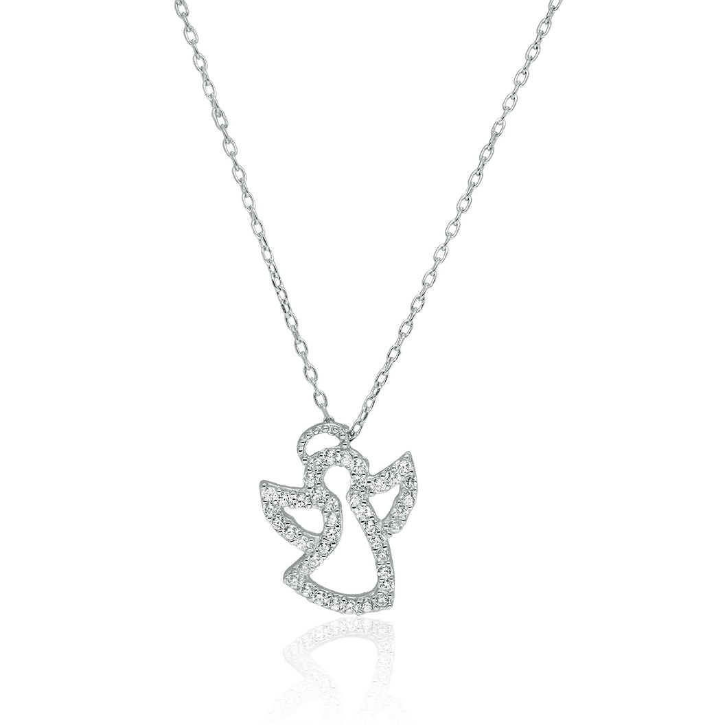 Collar.Plata 925 rodiada.Angel/brillantes.40+5C