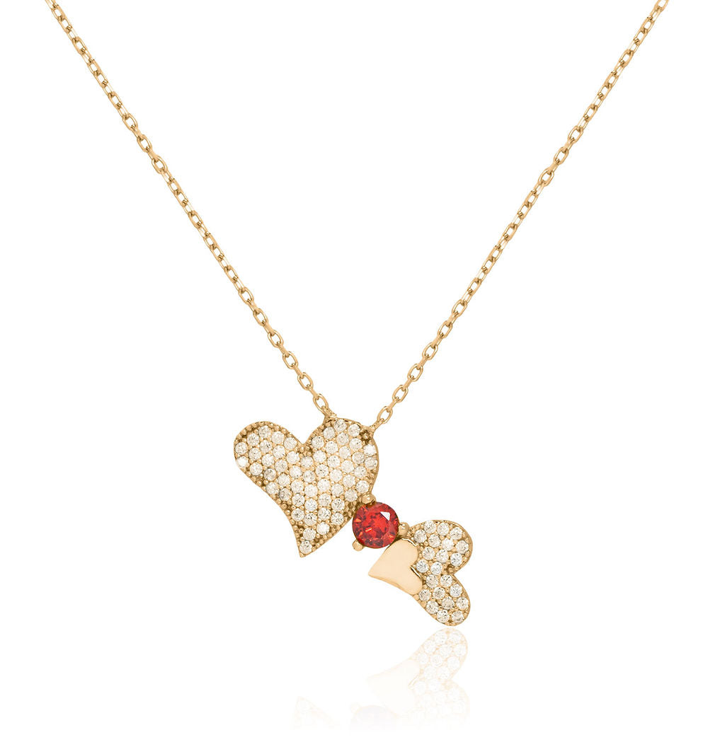 Collar.Plata 925 Dorada Corazon 2 40+5C