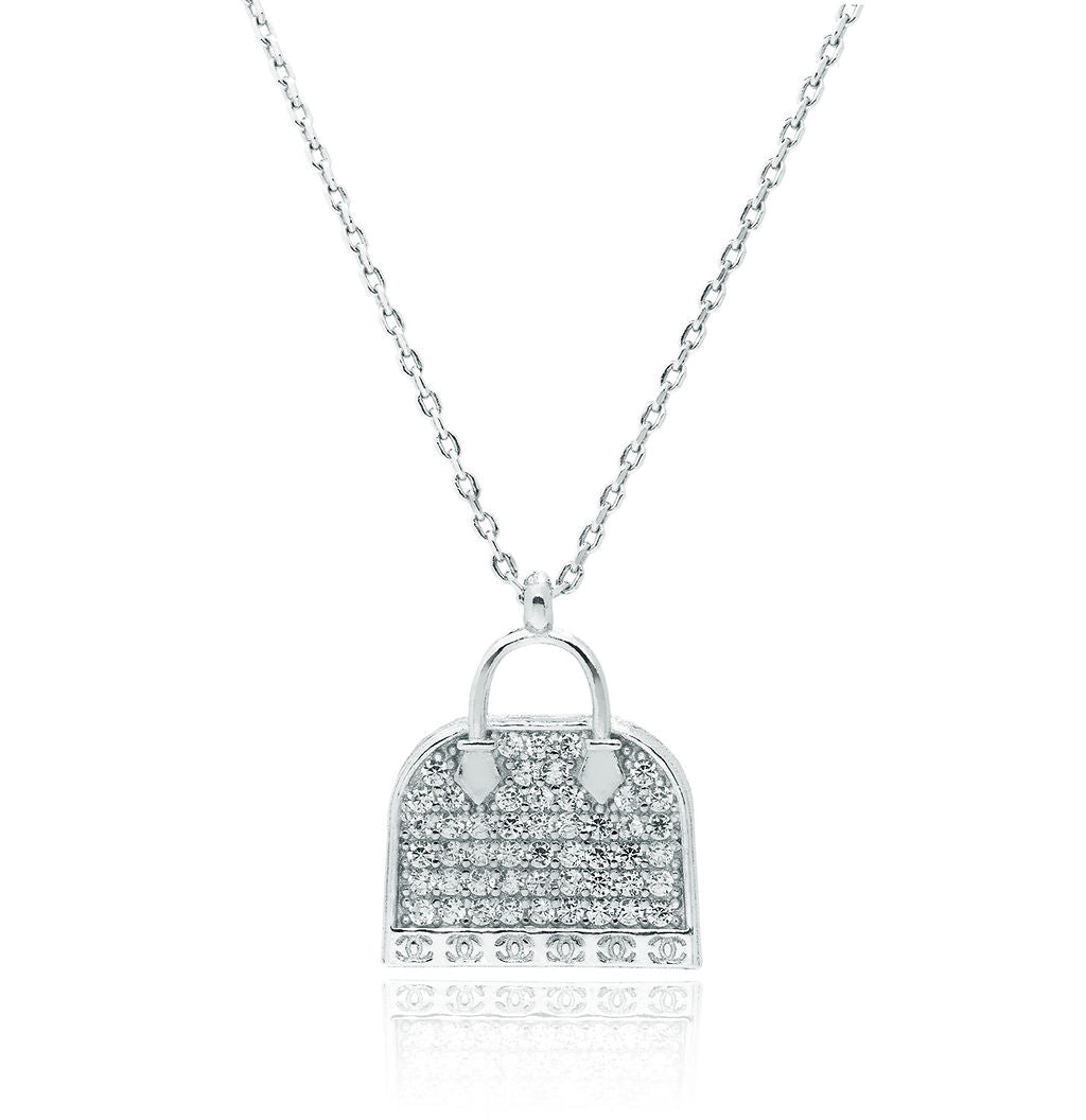 Collar Plata 925 Rodiada Bolso 40+5C