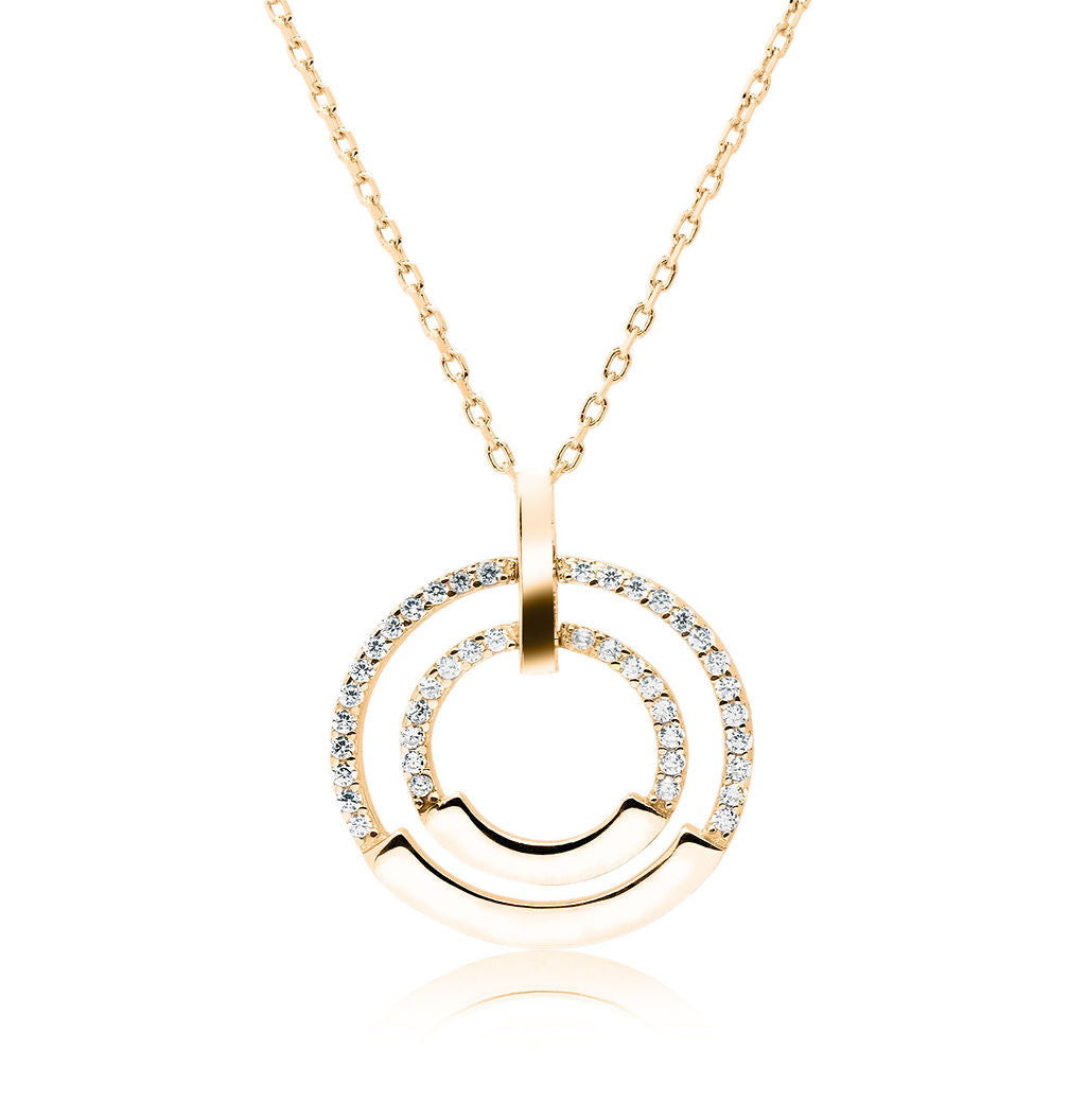 Collar.Plata 925 Dorada Circulos 2 40+5C