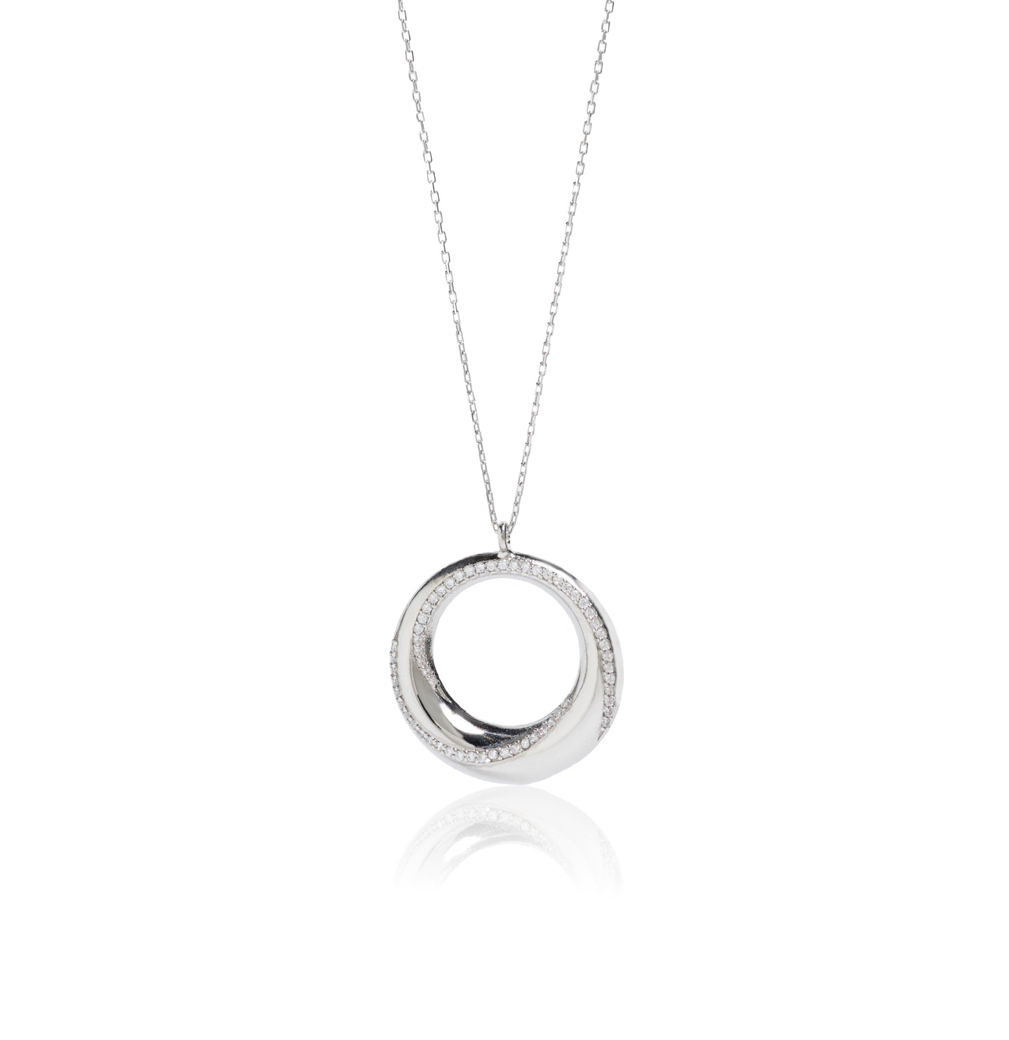 COLLAR PLATA DE LEY 925 RODIADA CIRCULO CIRCONITAS