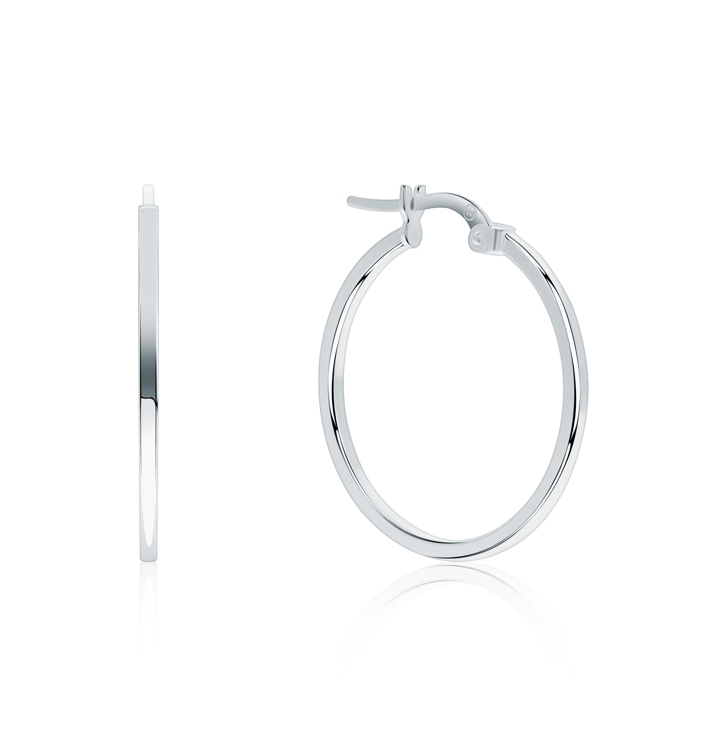 PENDIENTES DE AROS RECTOS PLATA DE LEY 925 RODIADO