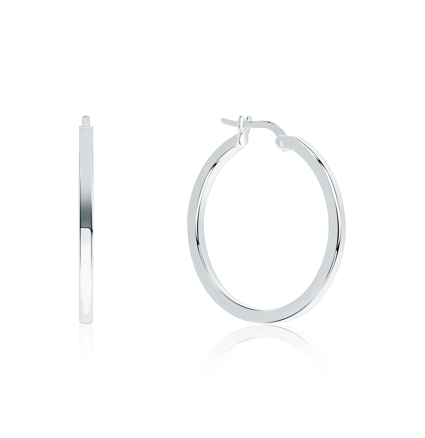 Pendientes.Plata 925 rodiada.Aros rectos.43mm.