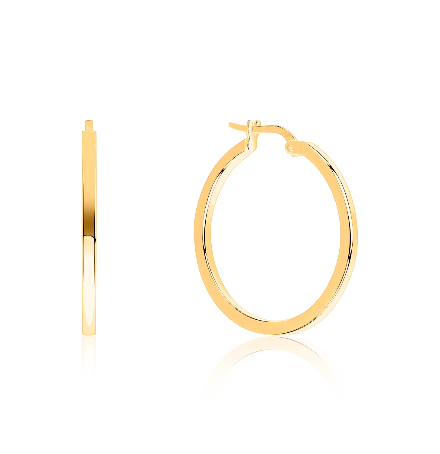 Pendientes.Plata 925 dorada.Aros rectos.5cm.