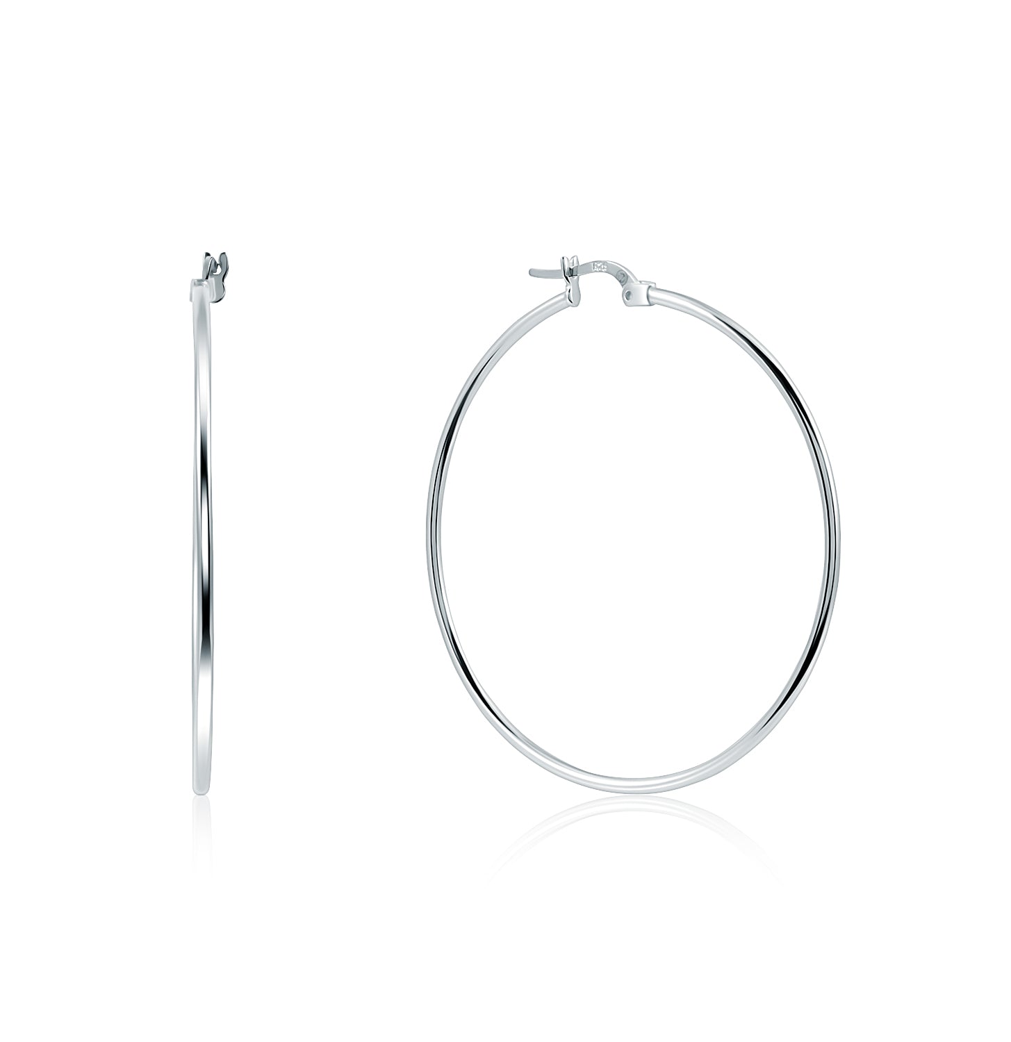 Pendientes.Plata 925 rodiada.Aros.45mm.