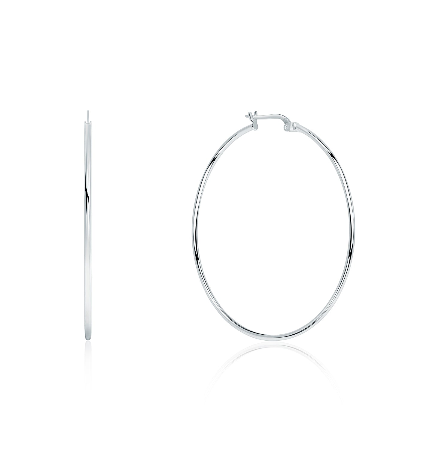 Pendientes.Plata 925 rodiada.Aros.50mm.