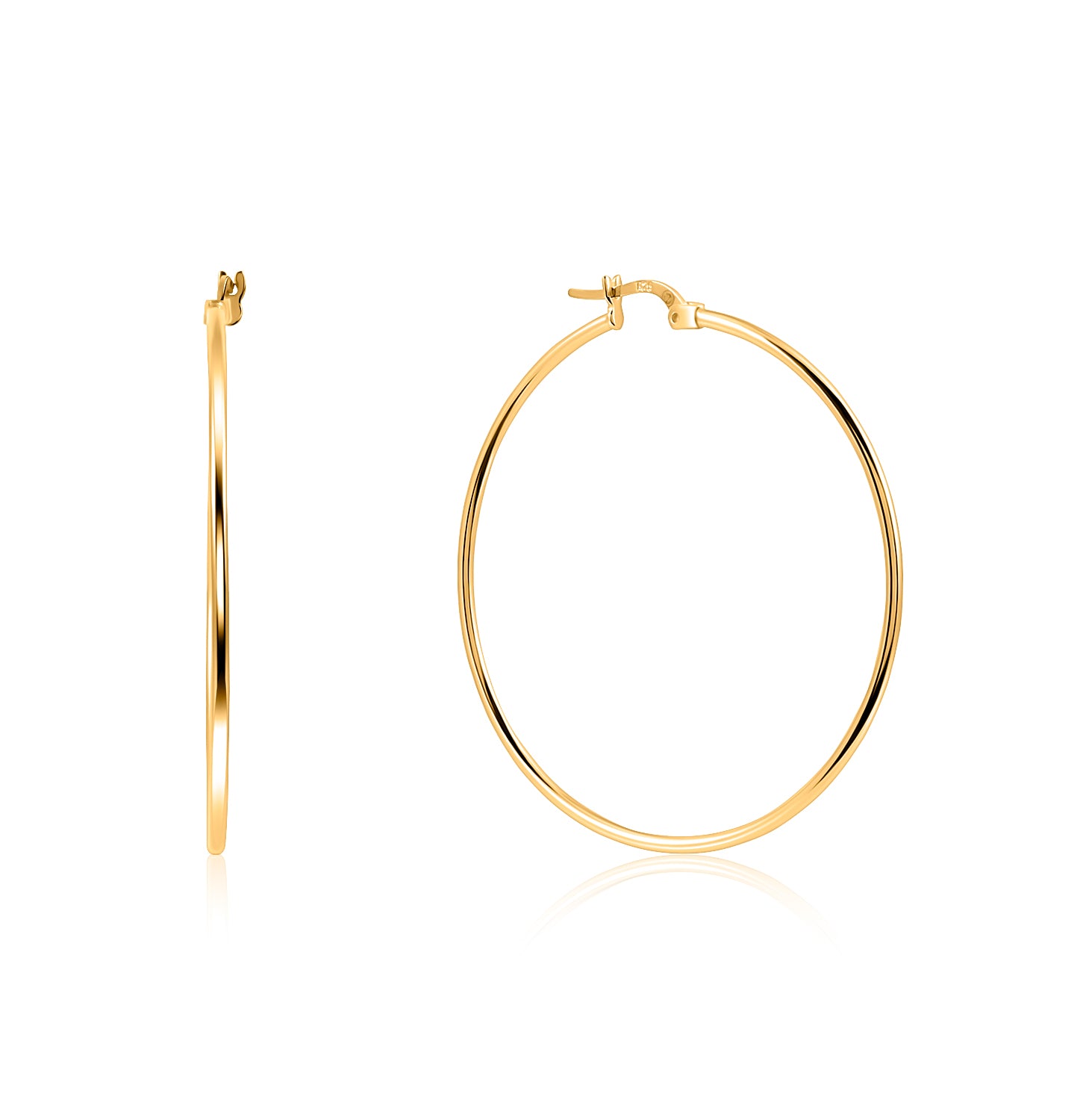 Pendientes.Plata 925 dorada.Aros.50mm.