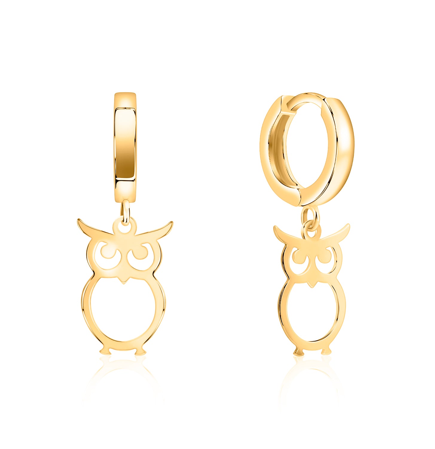 Pendientes.Plata 925 dorada.Buho calado
