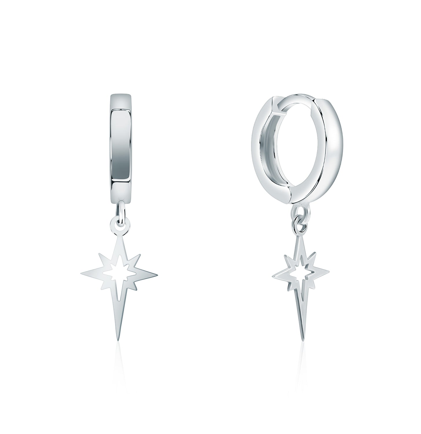 Pendientes.Plata 925 rodiada.Polar calada