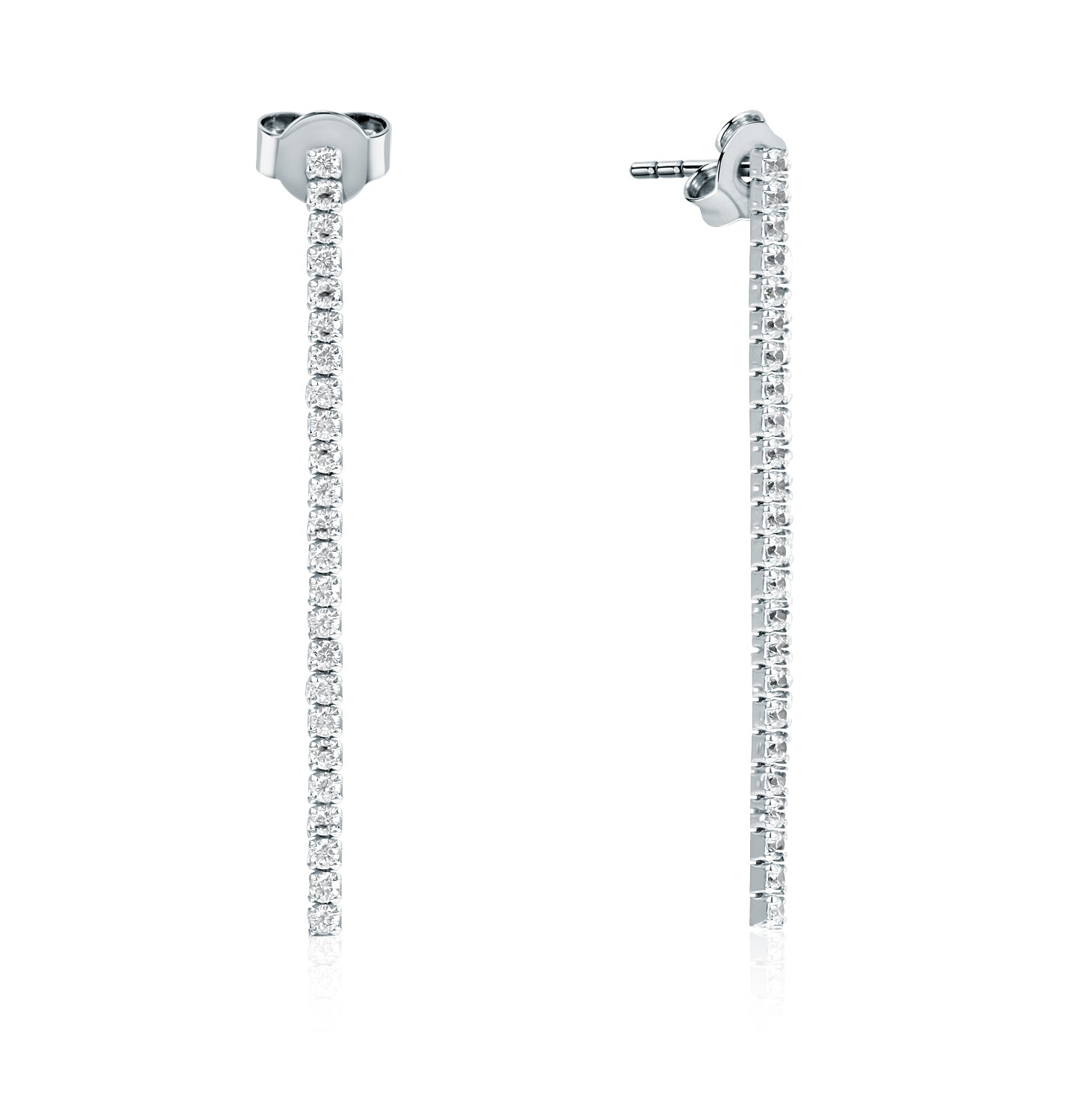 Pendientes.Plata 925 rodiada.Rivier 1tira