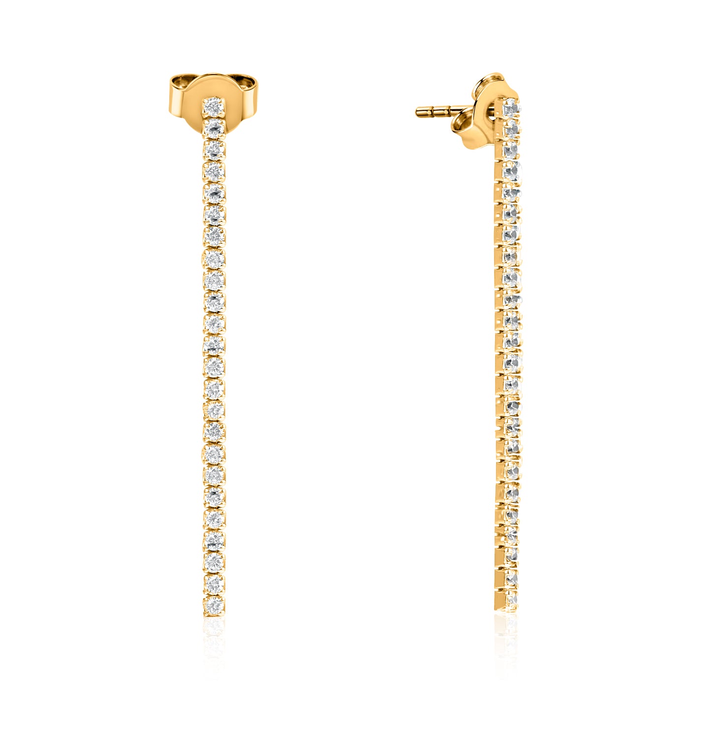 Pendientes.Plata 925 dorada.Riviere 1tira.