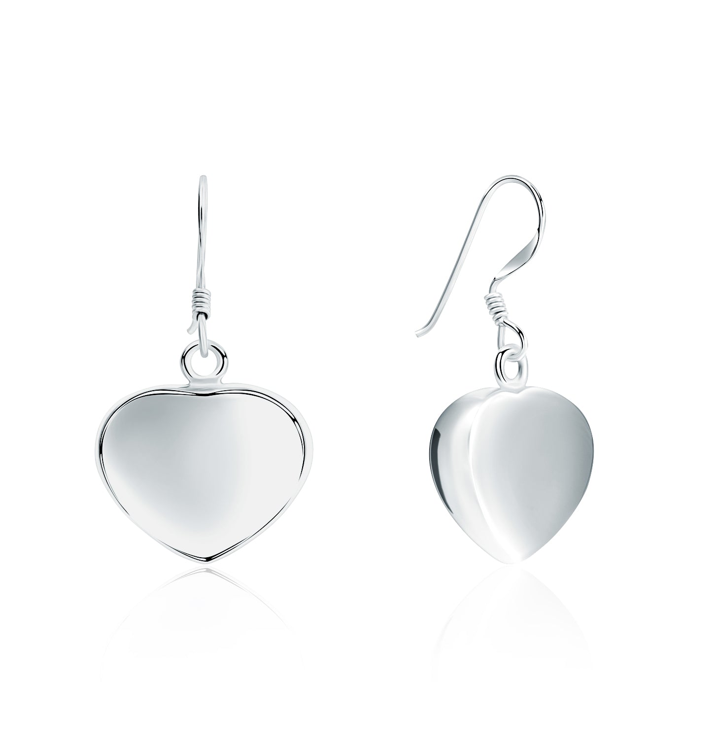Pendientes.Plata 925mm rodiada.Corazones.