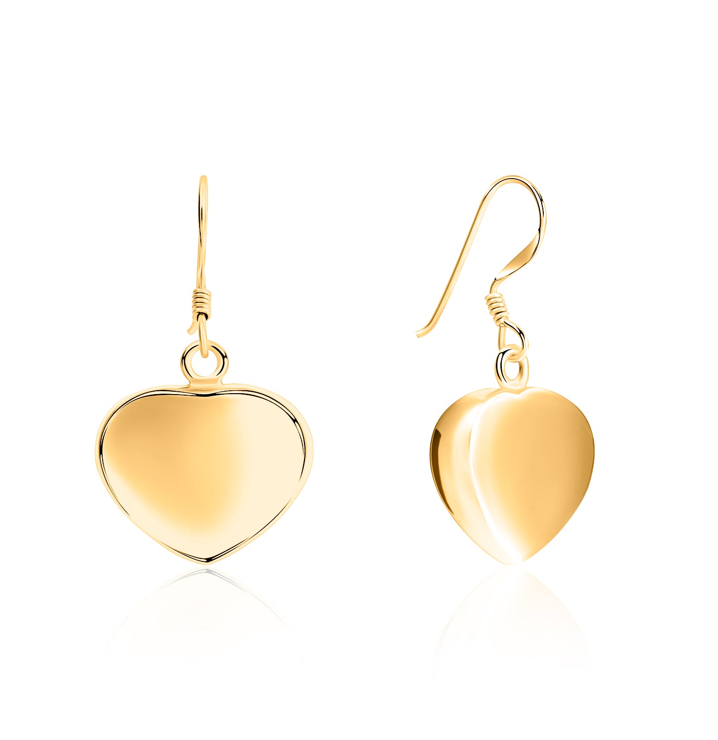 Pendientes.Plata 925mm dorada.Corazones.