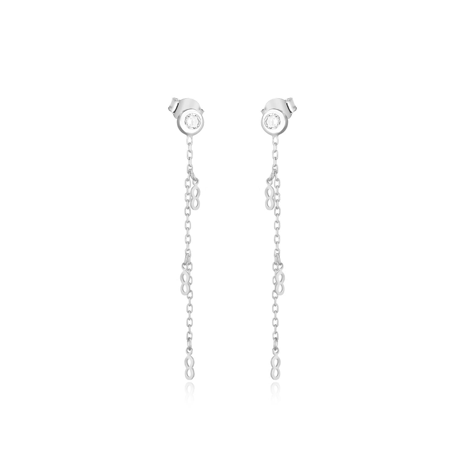 Pendientes 3,5Cm.Plata.Rodiado infinitos.