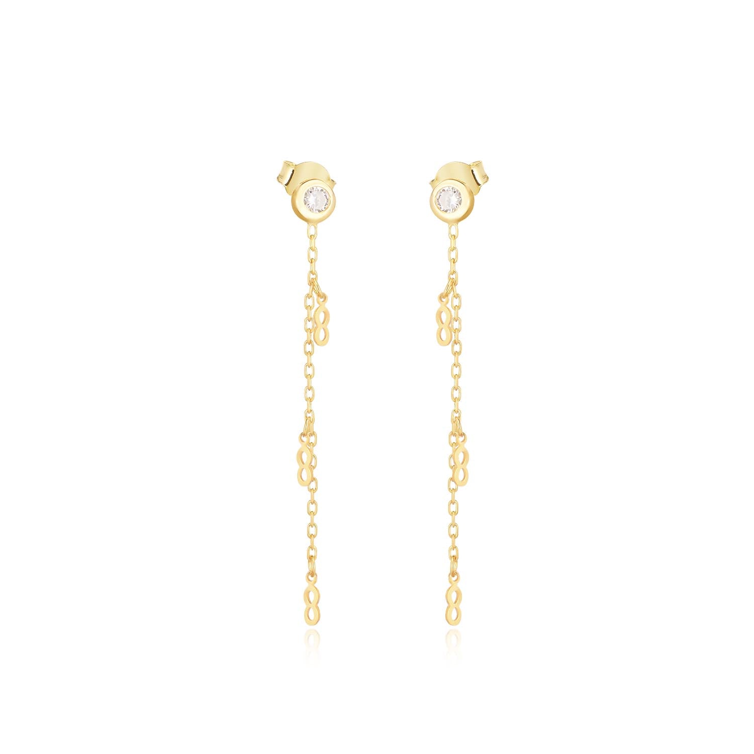 Pendientes 3,5Cm.Plata.Dorado infinitos.