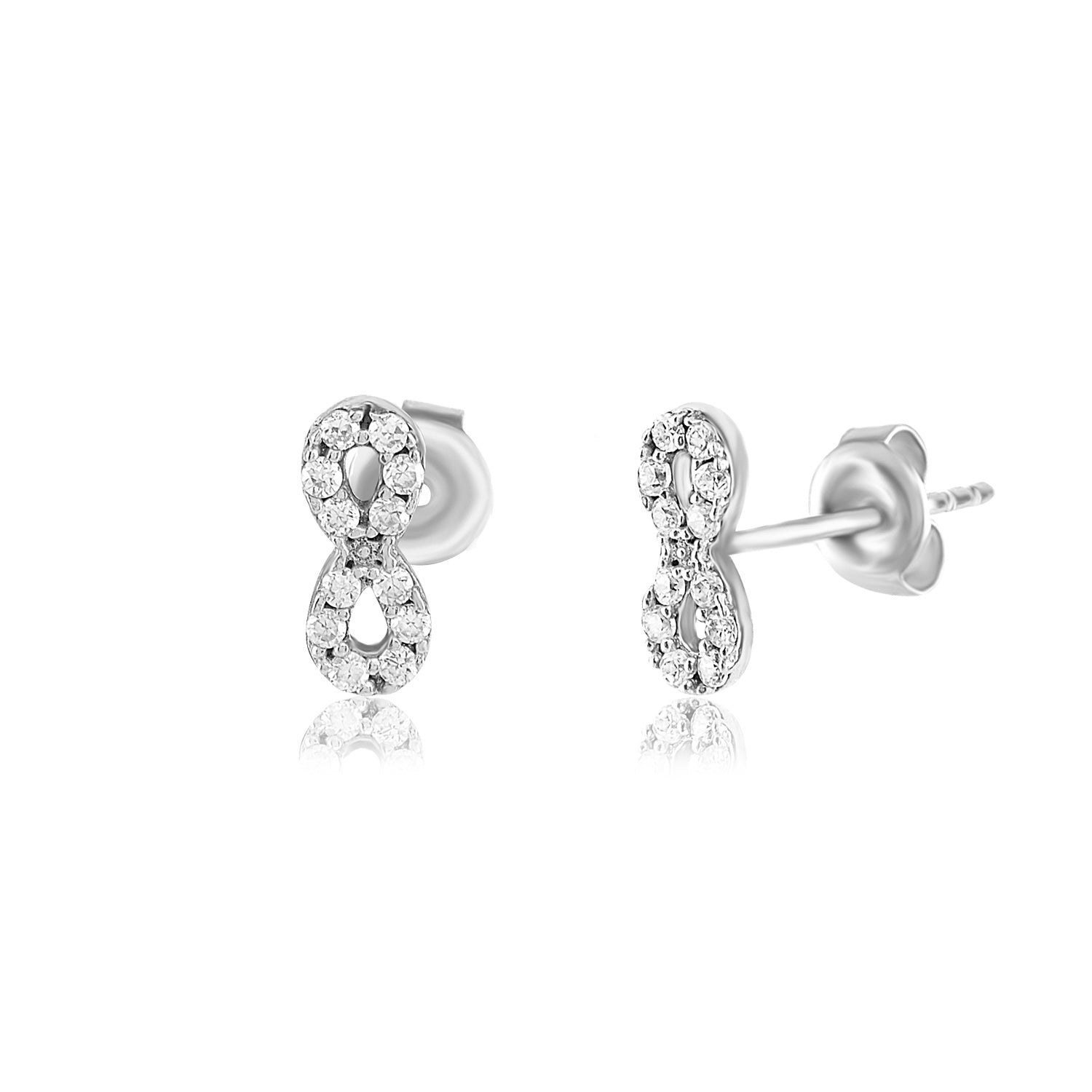 Pendientes.Plata.Infinito.Rodiado blanco.