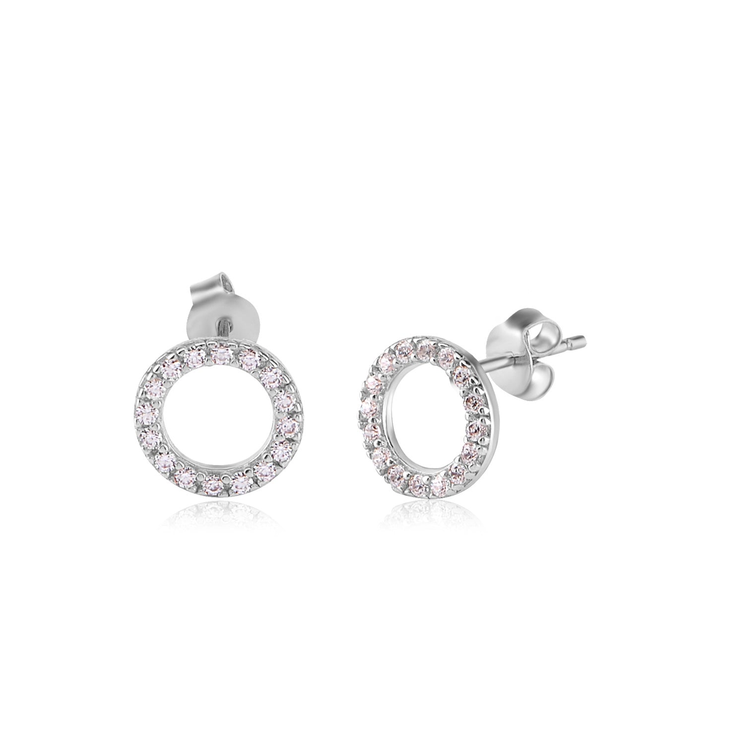 Pendientes.Plata.1 aro.Rodiado blanco.