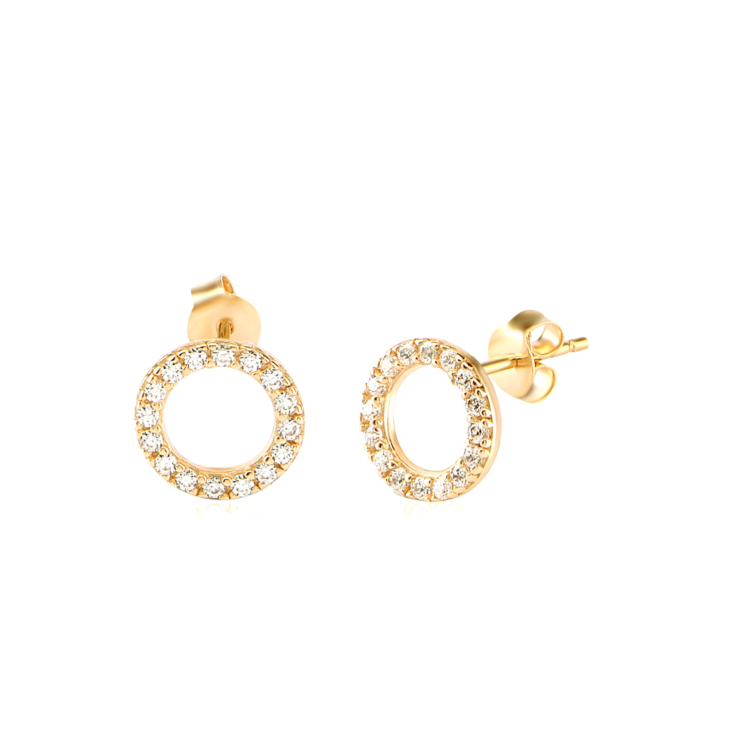 Pendientes.Plata.1 aro.Dorado blanco.