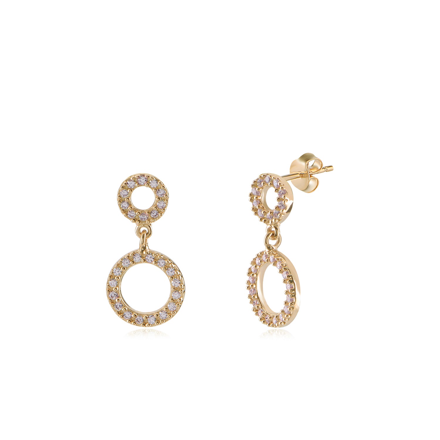 Pendientes.Plata.2 aros.Dorado blanco.