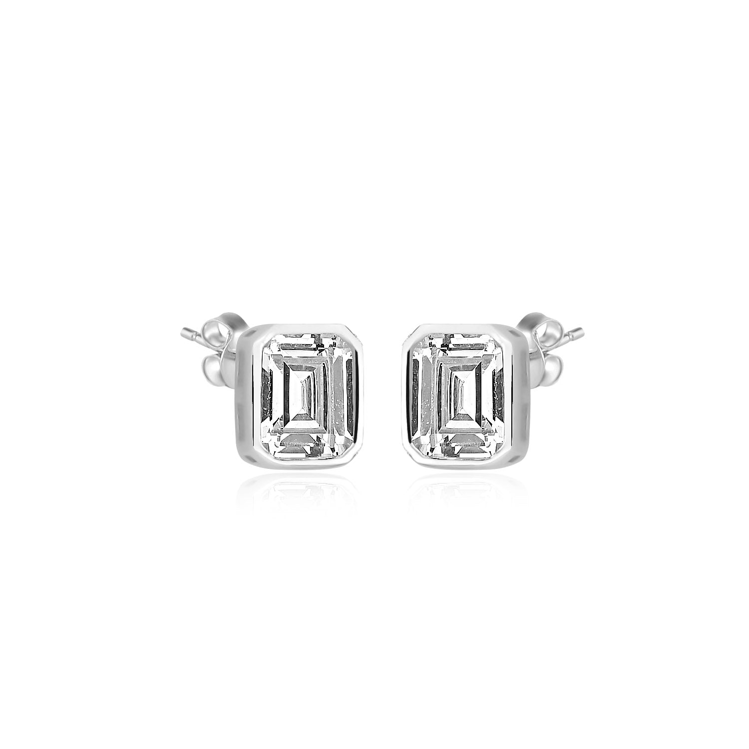 Pendientes.Plata.Circonita.Rodiado blanco.