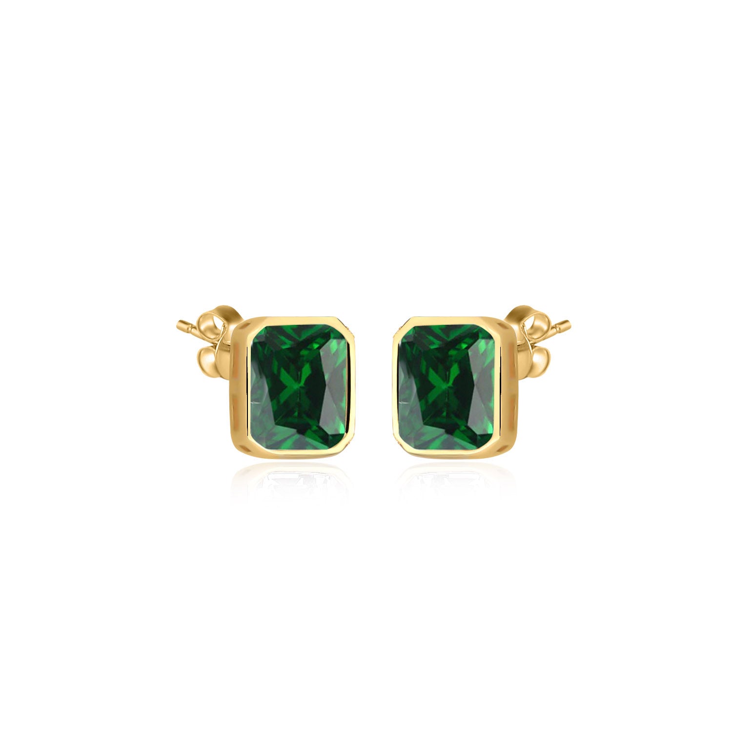 Pendientes.Plata.Circonita.Dorado verde.