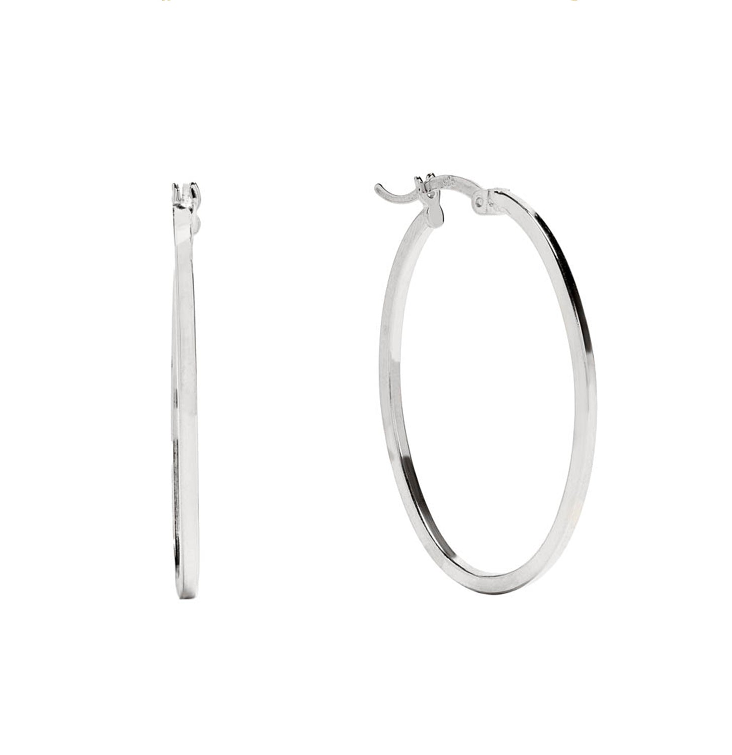 Pendientes.Plata 925 rodiada. Ovalados rctos.2.3cm