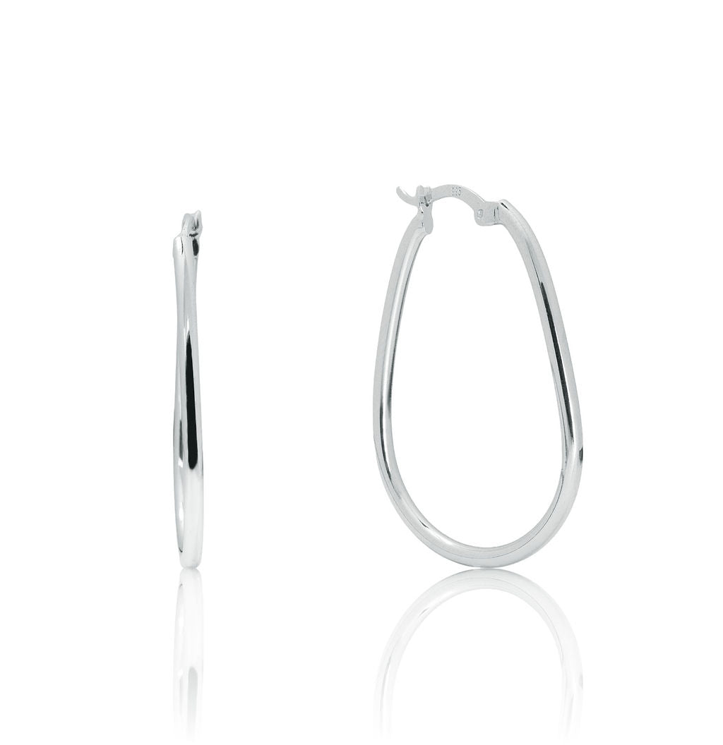 Pendientes.Plata 925 rodiada. Ovalados rednds.2.5c