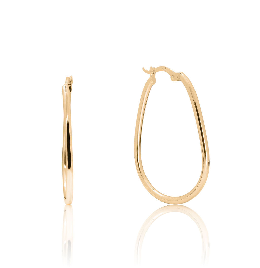 Pendientes.Plata 925 dorada. Ovalados rednds.2.5c