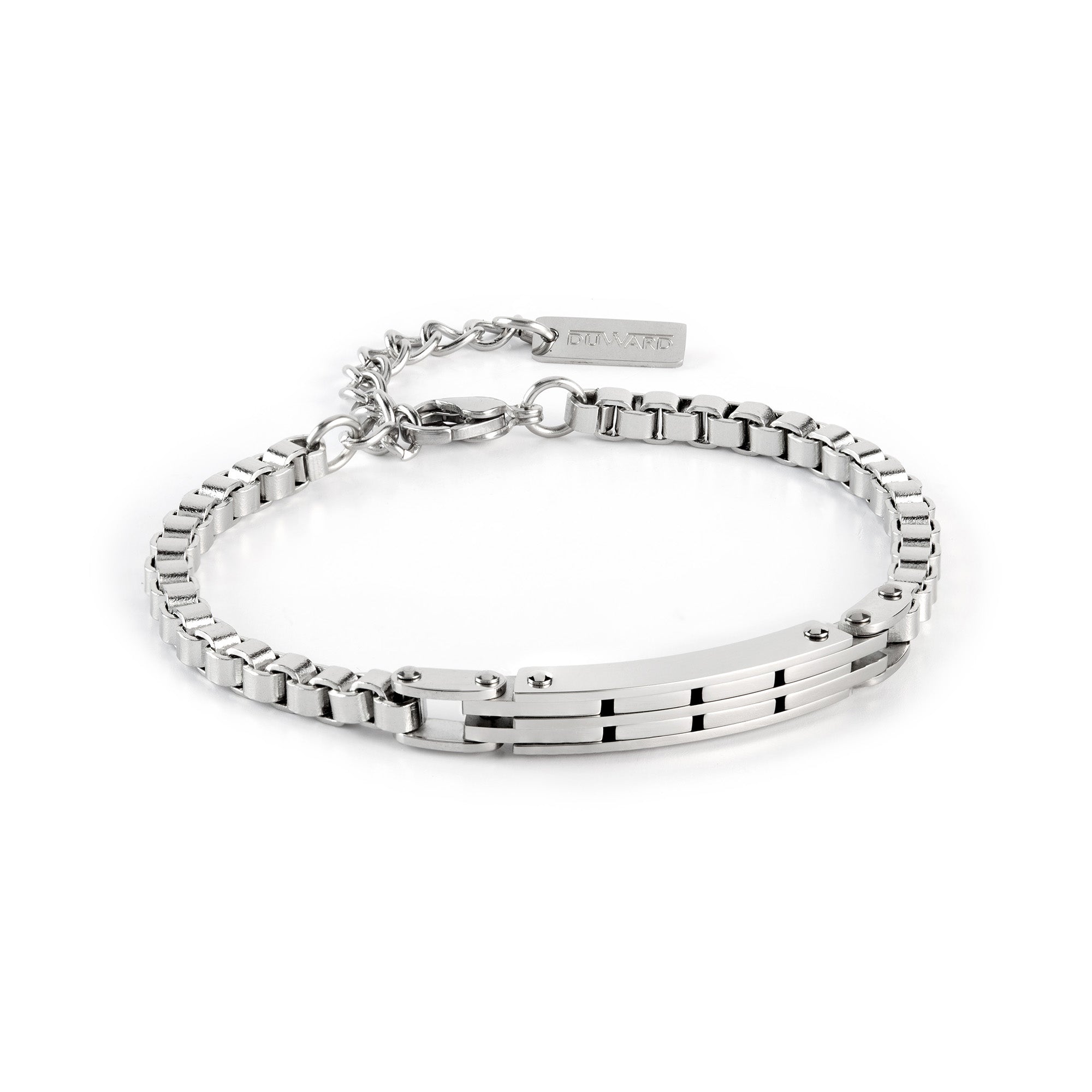 Pulsera de hombre de acero con placa