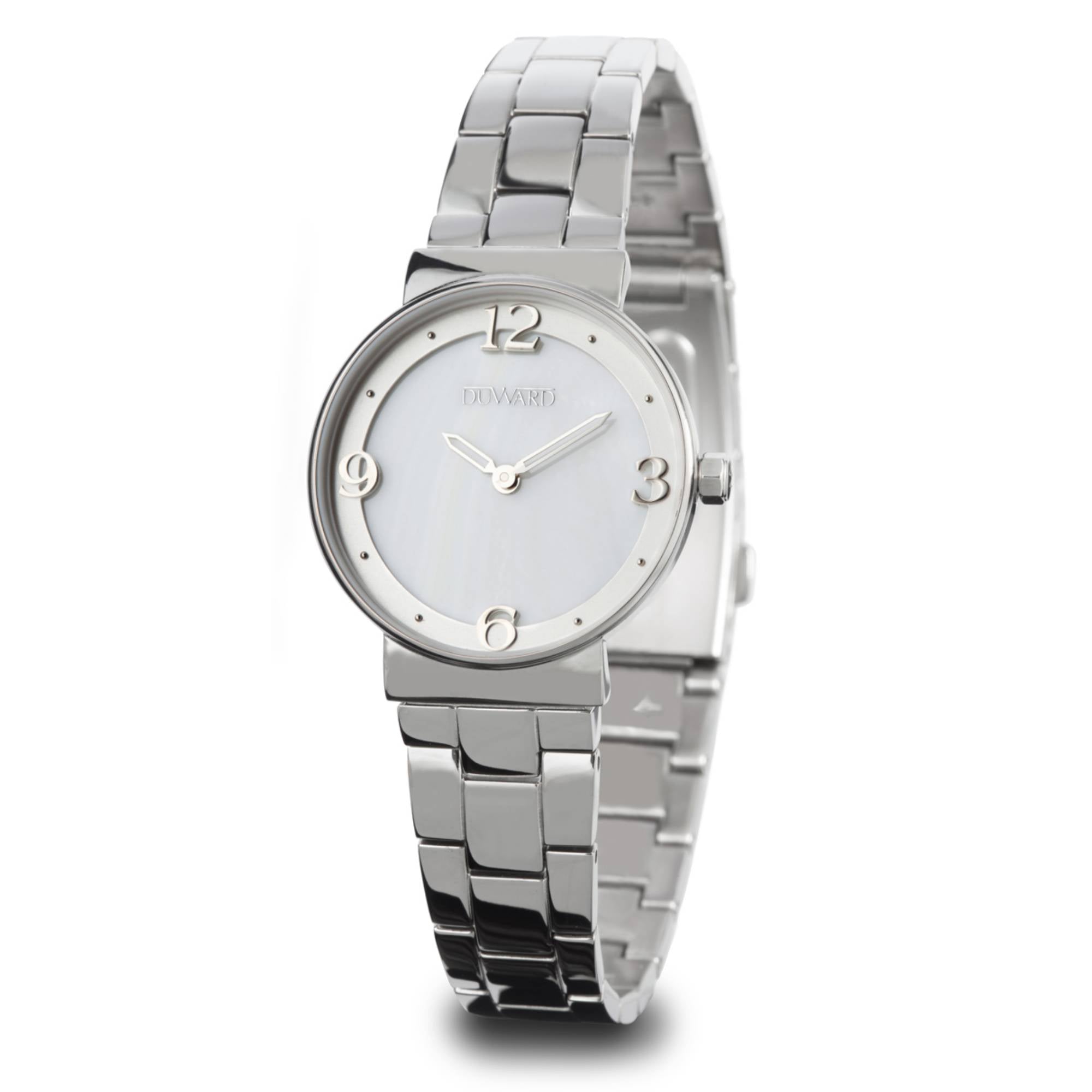 Reloj Mujer Informal caja acero esfera blanca 5 Atm brazalete acero