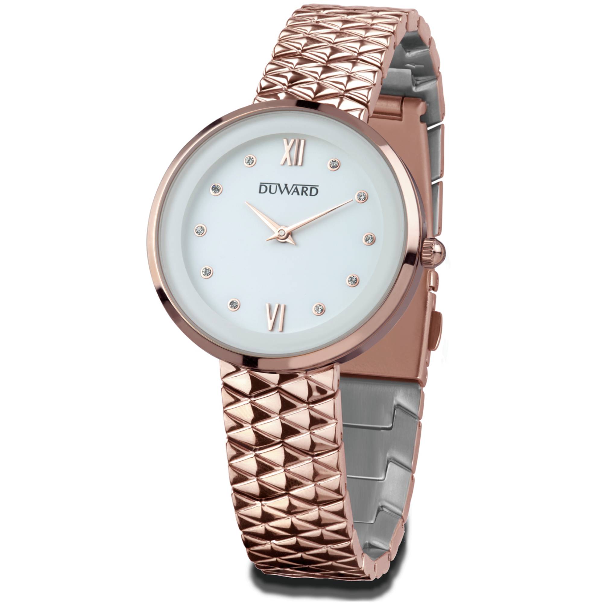 Reloj de Señora Brazalete Acero IP rosa.2 agujas rosadas