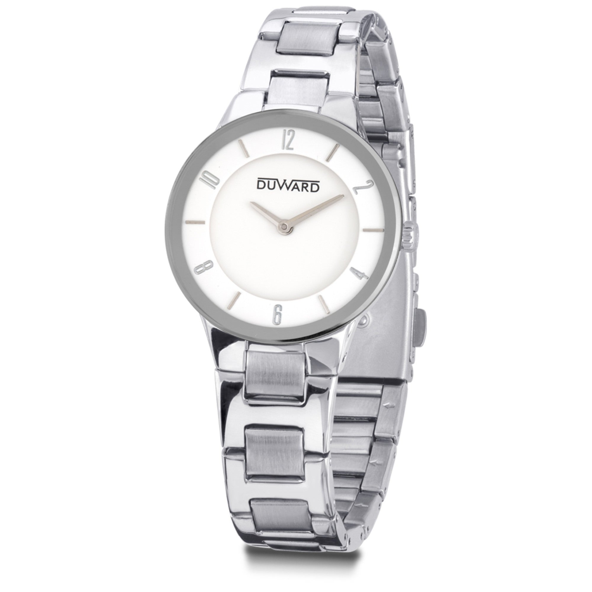 Reloj de mujer  extraplano de acero e bisel de cristal