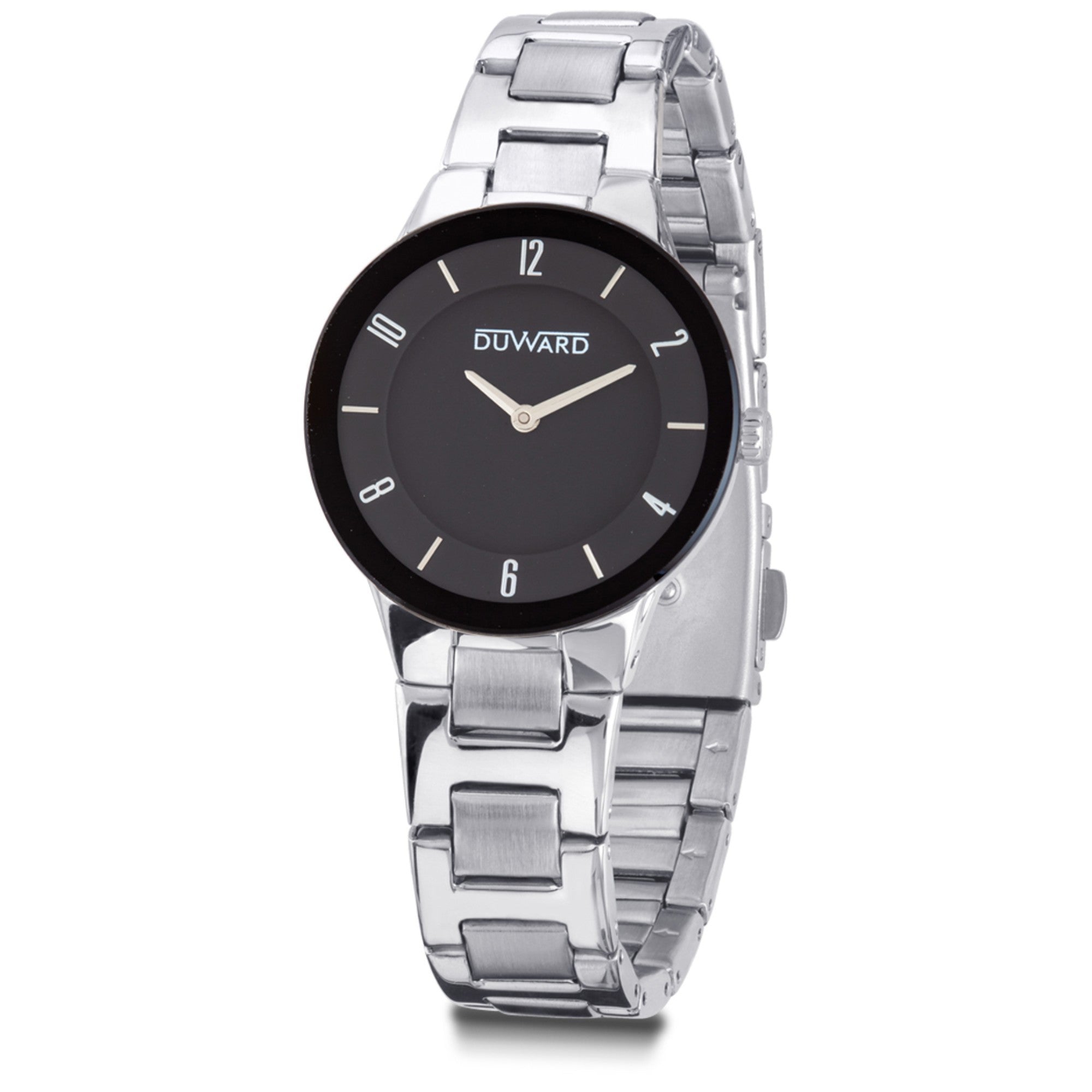 Reloj de mujer  extraplano de acero e bisel de cristal