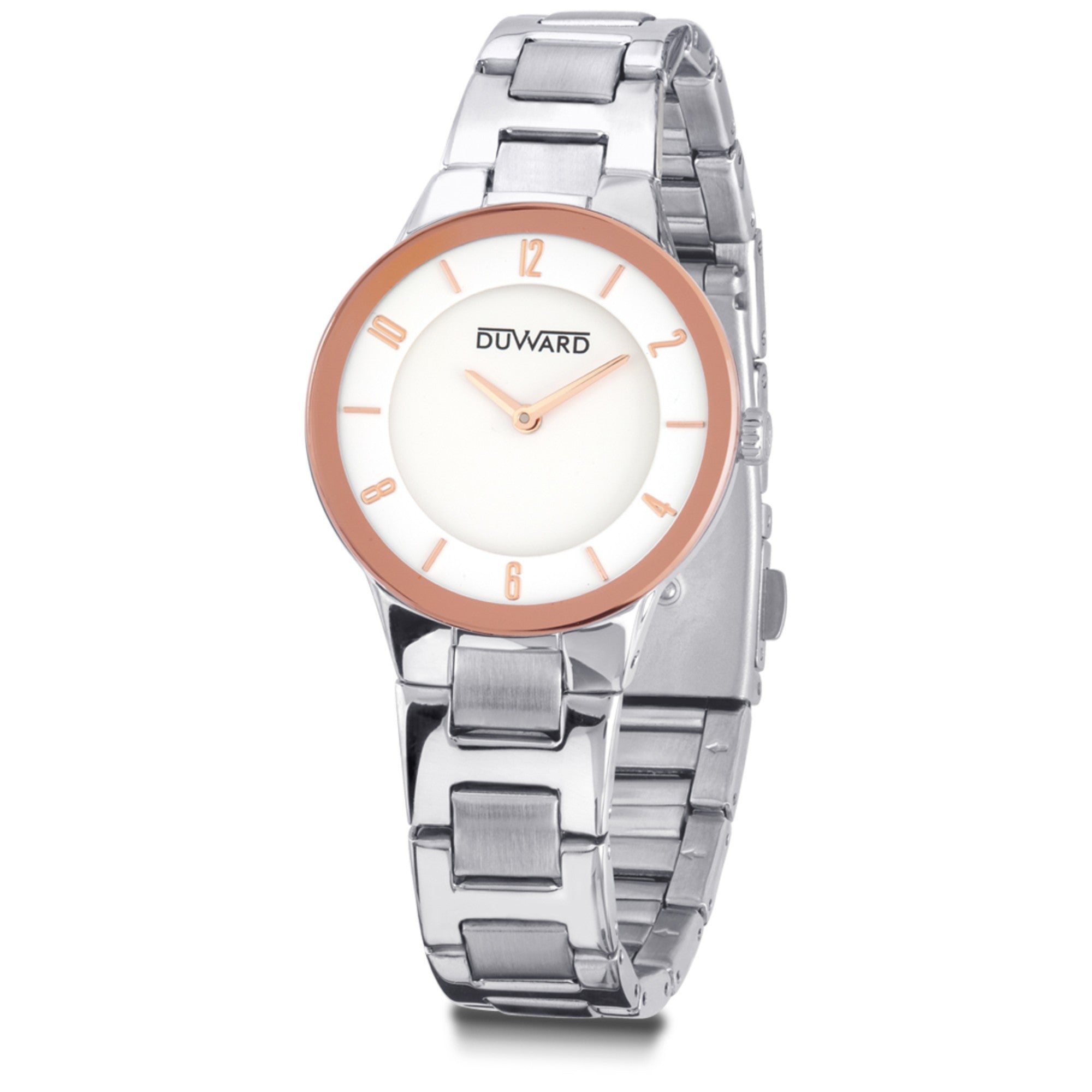 Reloj de mujer  extraplano de acero e bisel de cristal