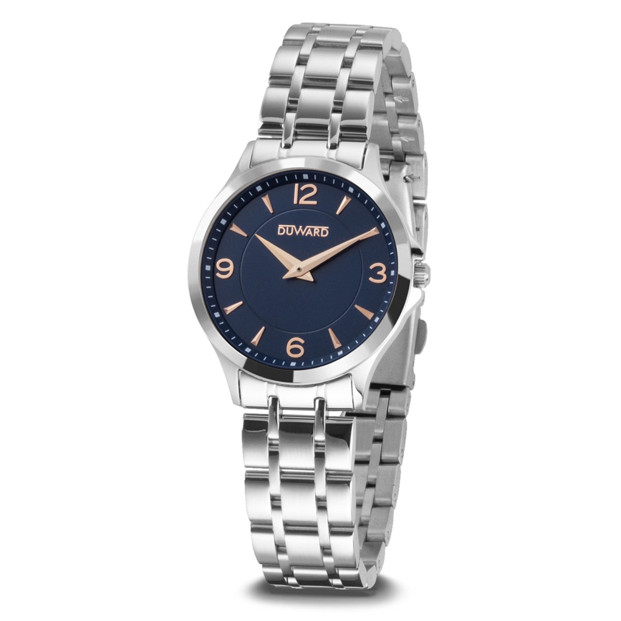 Reloj de Mujer caja acero esfera azul 5 Atm brazalete acero