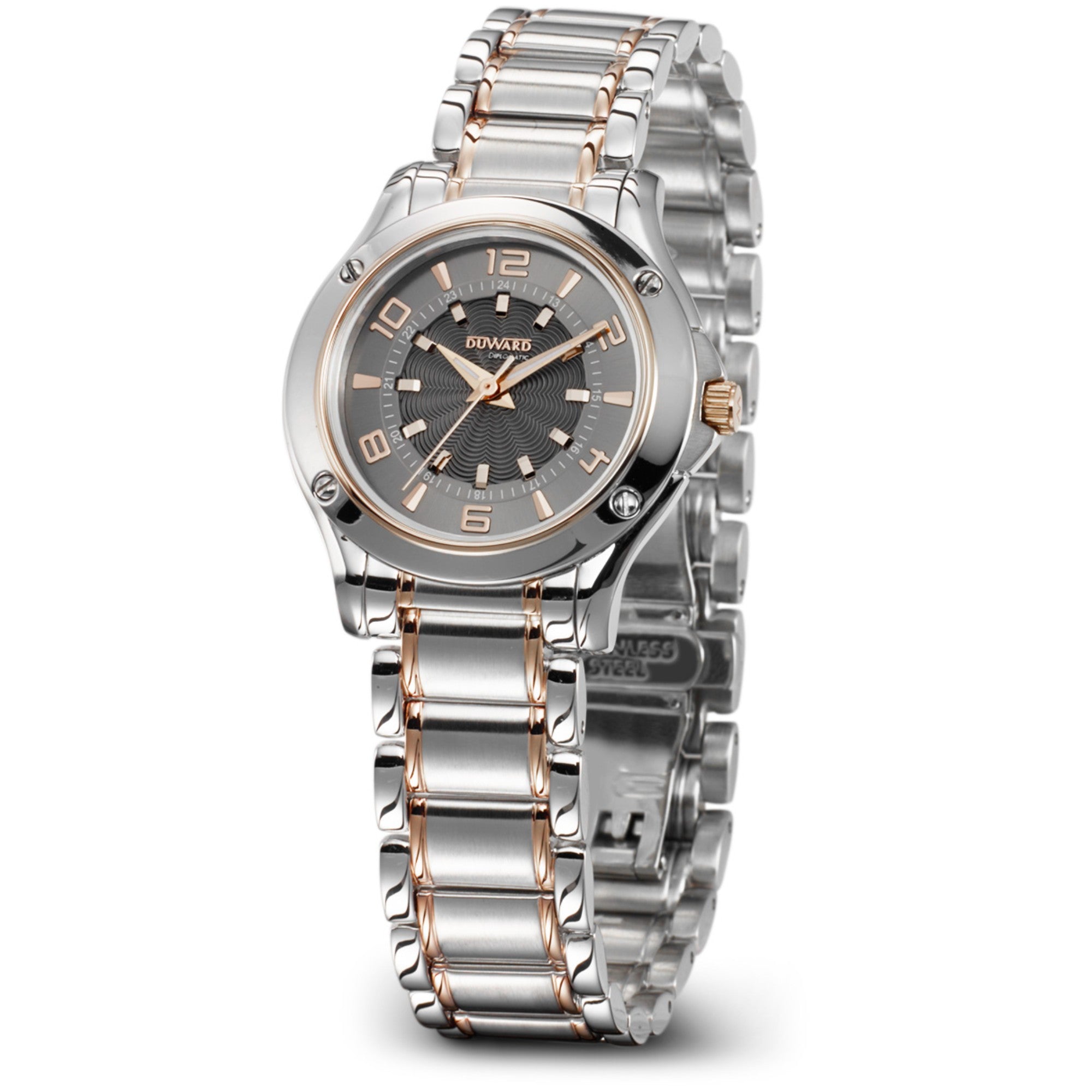 Reloj de Mujer Elegante caja acero IP rosada