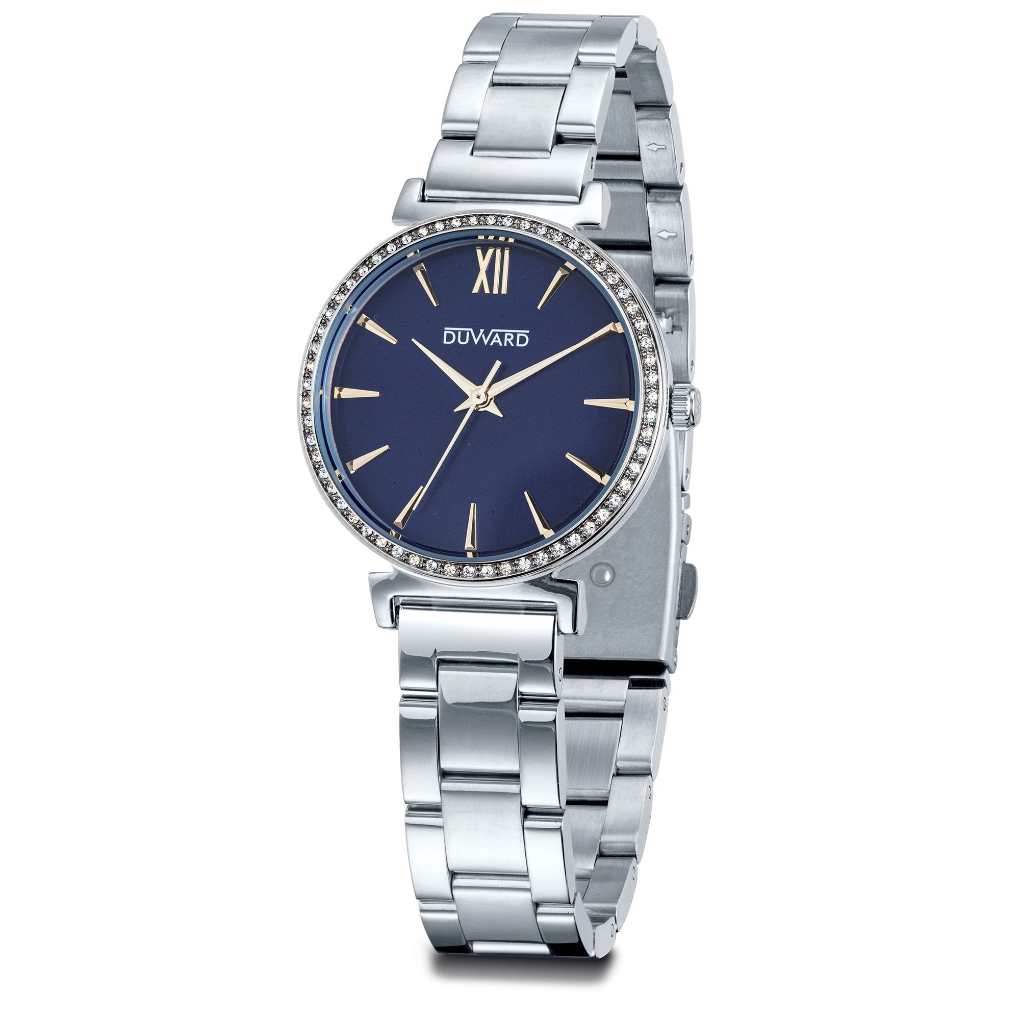 Reloj mujer clásico 3 atm esfera azul con circon itas