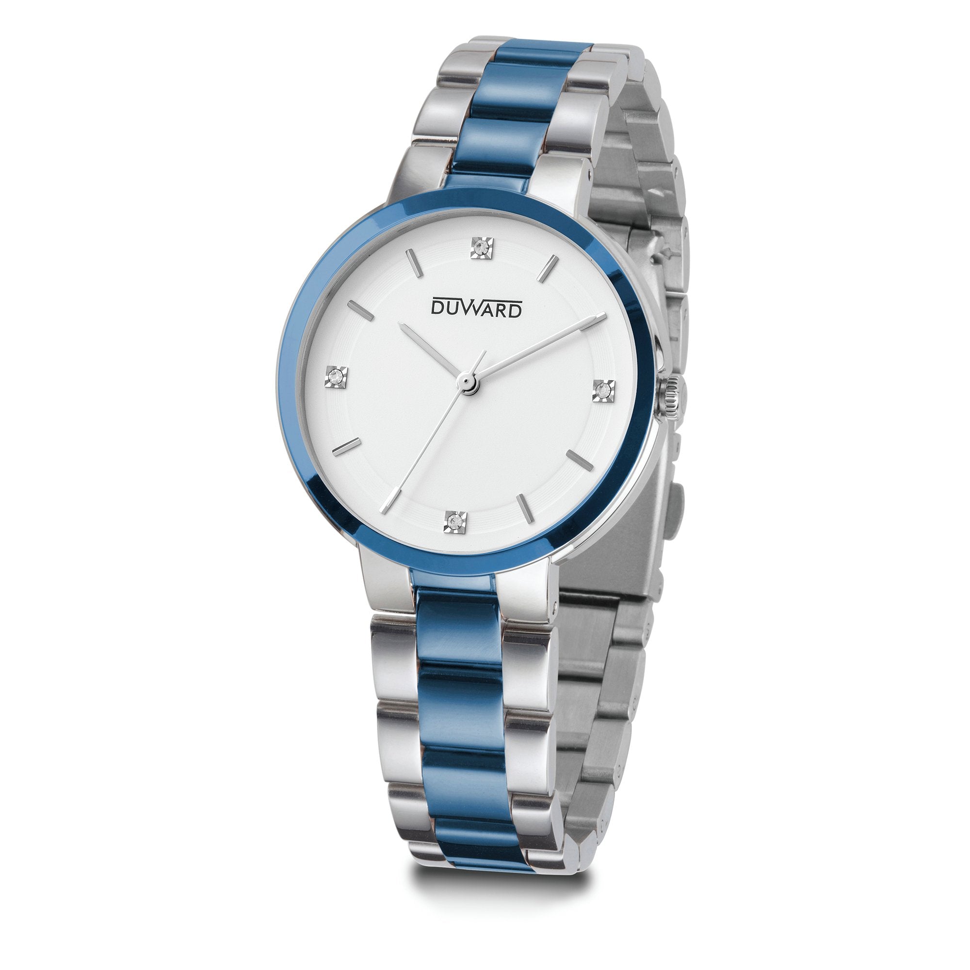 Reloj Mujer Informal caja acero IP azul esfera bla nca