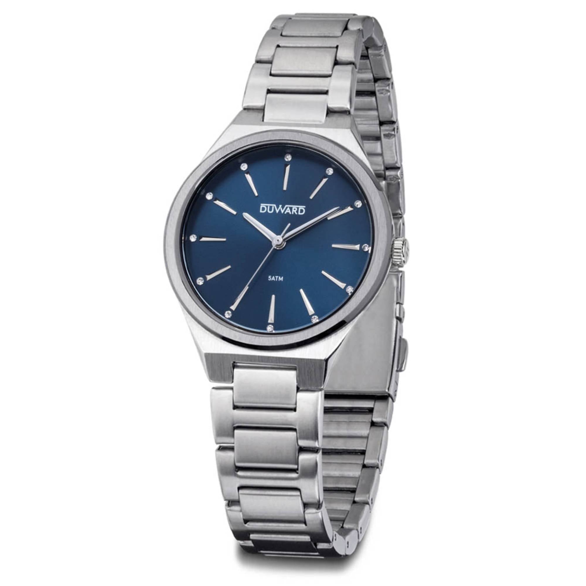 Reloj de Señora Brazalete y caja de acero plata azul