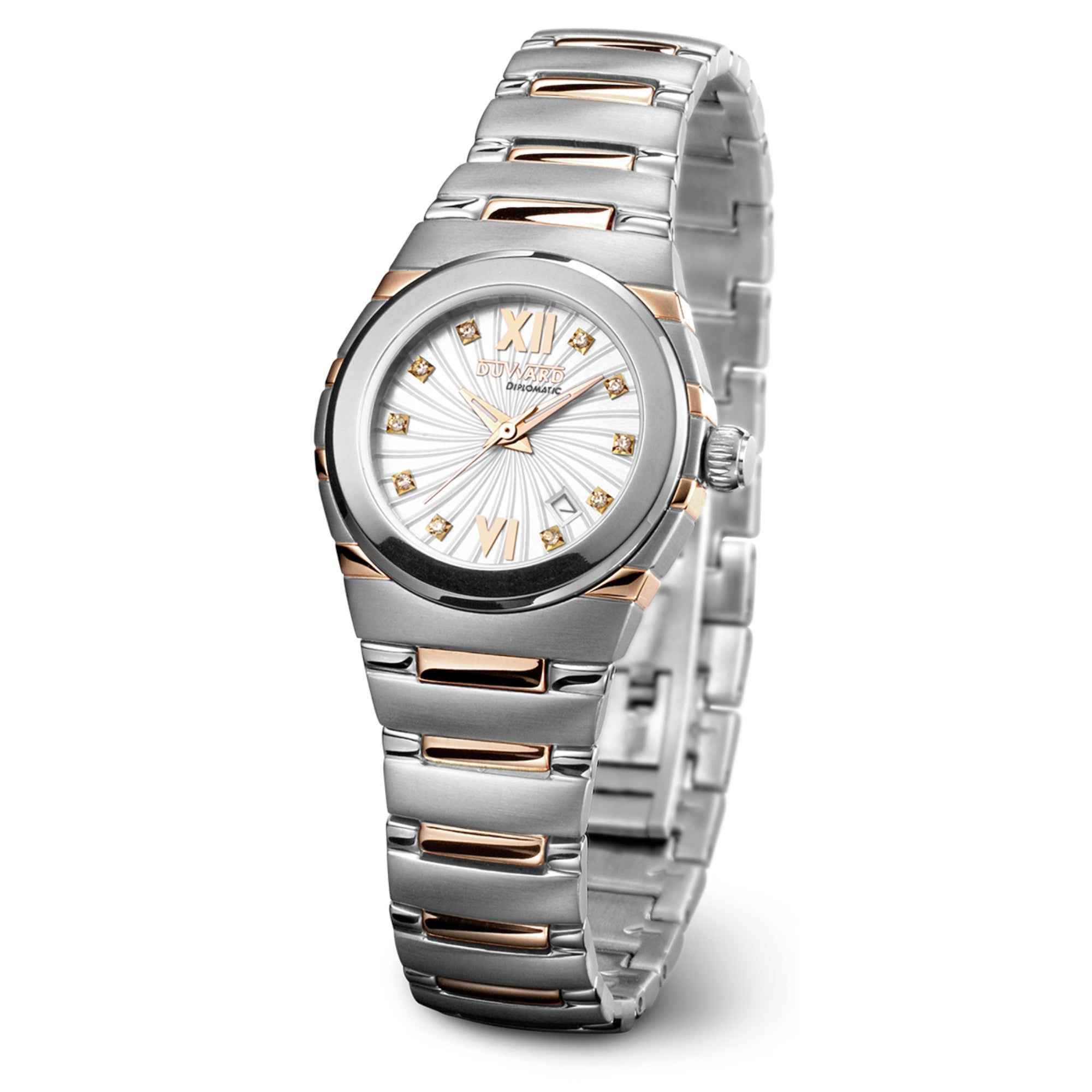 Señora Brazalete Acero IP rosa Calendario Plata